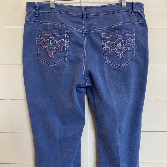 DG2 Embellished Jeans Petite 14P Purple Blue Eclectic -‎ Glam - Picture 9 of 11